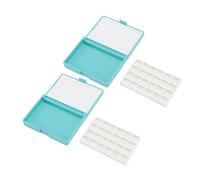 Boîte à Aquarelle Portable détachable détachable Facile à Nettoyer Mini Boîte de Palette d'aquarelle compacte pour Les Artistes débutants étudiants voyageant en Plein air Peinture (Blue Box, 24