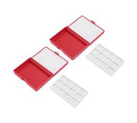 Boîte à Aquarelle Portable détachable détachable Facile à Nettoyer Mini Boîte de Palette d'aquarelle compacte pour Les Artistes débutants étudiants voyageant en Plein air Peinture (Boîte Rouge, 12