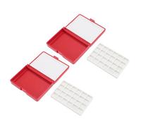 Boîte à Aquarelle Portable détachable détachable Facile à Nettoyer Mini Boîte de Palette d'aquarelle compacte pour Les Artistes débutants étudiants voyageant en Plein air Peinture (Boîte Rouge, 24