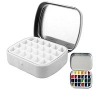 Boîte à aquarelle vide, portable, en métal, avec aimants, 24 compartiments, mini kits de rangement de peinture de voyage, pour croquis et peinture (a)