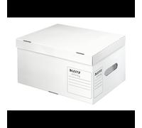 Boîte à archives Leitz 61050000 format A4 en carton blanc 355x255x190mm 430g avec système de fermeture