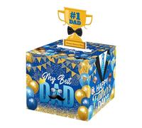 Boîte à argent de la fête des pères, boîte à roulettes d'anniversaire - Surprise papa monery houper - Conteneur en espèces avec carte et 30 sacs Façons amusants pour montrer l'amour de sa fille fils