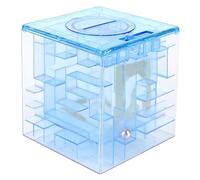 Boîte à Argent de Labyrinthe pour les Enfants, Fun Puzzle Coin Bank Épargne éducative pour les Cadeaux D'anniversaire et de Noël (Bleu)
