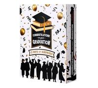 Boîte à argent de remise de diplôme - Calendrier de l'Avent Amusant en Papier 12 Jours 2026 | Boîte à Cartes Compte à Rebours pour Fête de Remise de Diplôme - Pour Adultes Diplômés Lycée Université An