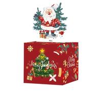 Boîte à Argent pour Billets de Noël | Boîte à Argent à Tirette,Support Père Noël avec Carte de Vœux pour Anniversaire Pâques Fêtes