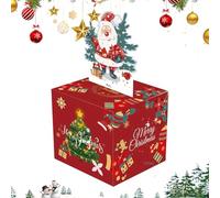 Boîte à Argent pour Billets de Noël - Boîte à Argent Festive - Pochette à Carte Amovible Design Père Noël pour Anniversaire Fête Cadeaux et Célébrations de Fin d'Année