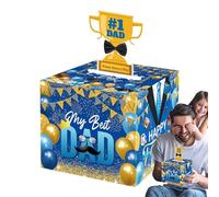 Boîte à argent pour la traction en espèces, boîte d'argent d'anniversaire - Surprise papa monery houper | Banques de trésorerie créatives avec carte et 30 sacs Fun et aimantes pour montrer l'amour