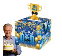 Boîte à argent pour la traction en espèces, boîte d'argent d'anniversaire - Surprise papa monery houper | Banques de trésorerie créatives avec carte et 30 sacs Fun et aimantes pour montrer l'amour