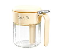 Boîte à assaisonnement - Accès facile avec cuillère - Récipient à assaisonnement avec couvercle en verre - pour la préparation des repas, le service, la restauration, le camion, le restaurant, le