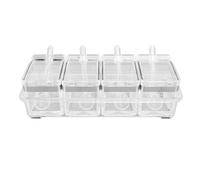 Boîte À Assaisonnement Transparente À 4 Compartiments, Récipient En Acrylique Avec Couvercles, Support À Assaisonnement Avec Cuillère For L'organisation De La Cuisine Et Le Stockage