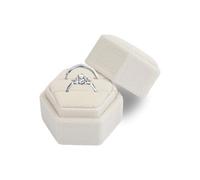 Boîte à Bague en Velours, Double Fente Hexagonale Boite Alliance Mariage, Mariage Vintage Boite Bague avec Couvercle Amovible, Boite Bague Fiancaille Adapté pour Mariages, Propositions, Fiançailles