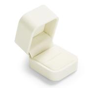 Boîte à bague Oirlv, boîte à bijoux pour bague en velours blanc pour le mariage, l'engagement, la demande en mariage, cadeau de souvenir pour la mariée.