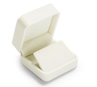 Boîte à bague Oirlv, boîte à boucles d'oreilles en velours blanc pour la présentation de bijoux, boîte à cadeau de fiançailles et de mariage pour les demandes en mariage, les fiançailles, les mariages
