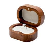 Boîte à Bagues Double en Bois pour Bague de, Mariage Support, Boîte en Bois pour Alliances, Boite Bague Fiançailles En Noyer, Ring Box Ecrin Bague Pour de Proposition Rangement d'Anneau Porte Bijoux