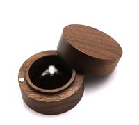 Boîte à Bagues en Bois Boîte À Bagues Créative En Bois Massif, De Rangement Ronde pour le Stockage et le Placement(Schwarz)