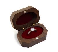 Boîte à Bagues en Bois Boîte à bagues en bois, boîte de rangement anneau unique, créative Vintage pour le Stockage et le Placement(rouge)