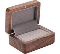 Boîte À Bagues En Bois - En Bois De Noyer Massif - Fabriquée À La Main - 8 X 6 X 4 Cm