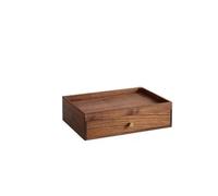 Boîte à bagues en Noyer Noir - Rangement de Bureau en Bois Massif pour Bijoux, cosmétiques et gâteaux au thé avec tiroir - Organiseur élégant pour Le Bureau et la décoration de la Maison