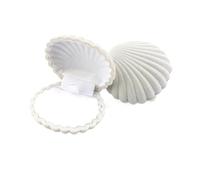 Boîte à Bagues en Velours Boîte à bijoux en velours forme de coquille, boîte bagues fiançailles mariage for boucles d'oreilles, collier, Bracelet, présentoir, 1 pièce(Grey)