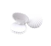 Boîte à Bagues en Velours Boîte à bijoux en velours forme de coquille, boîte bagues fiançailles mariage for boucles d'oreilles, collier, Bracelet, présentoir, 1 pièce(White)
