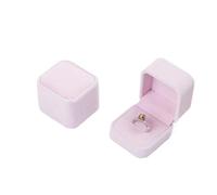 Boîte à bagues en velours carré de 5cm, 1 pièce, présentoir bijoux for propositions mariage, accessoires, étui cadeaux for la saint-valentin pour Mariage,Proposition(Pink)