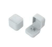 Boîte à bagues en velours carré de 5cm, 1 pièce, présentoir de bijoux for propositions de mariage, accessoires de bijoux, étui cadeaux for la saint-valentin Pour Le Mariage,Les Fiançailles(Grey)