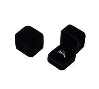 Boîte à bagues en velours carré de 5cm, 1 pièce, présentoir de bijoux for propositions de mariage, accessoires de bijoux, étui cadeaux for la saint-valentin Pour Le Mariage,Les Fiançailles(Black)