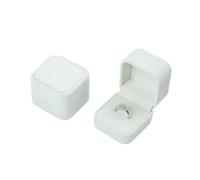 Boîte à bagues en velours carré de 5cm, 1 pièce, présentoir de bijoux for propositions de mariage, accessoires de bijoux, étui cadeaux for la saint-valentin Pour Le Mariage,Les Fiançailles(Beige)