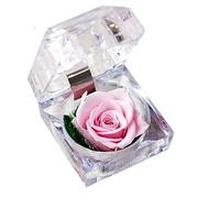 Boîte à bagues pour Anneaux de Fleurs artificielles,boîte à Bague de fiançailles avec Fleur Rose,boîte à Bague de fiançailles pour Mariage,Saint-Valentin,Anniversaire de Mariage,Rose Clair
