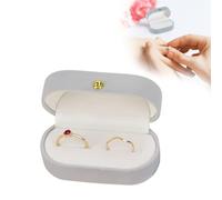 Boîte à Bagues Velours, Ecrin Bague Mariage 70 x 35 x 32 mm pour Bague, Écrin en Velours pour Boucles d'oreilles, Étui à Bijoux Bagues Pendentif Écrin pour Demande en Mariage, Fiançailles (Gris)