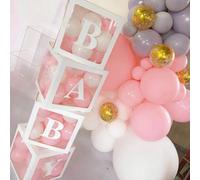 Boîte à Ballons Transparente avec Lettres Personnalisées, Décorations de ixPréChristophe, 1er Anniversaire, Mariage, pour Enfants, Fille BOX A