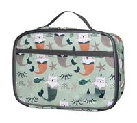 Boîte à bento carrée en tissu Oxford pour enfants et adultes - Sac à déjeuner isotherme avec poignée - Fournitures de pique-nique en plein air - Boîte à déjeuner pour enfants