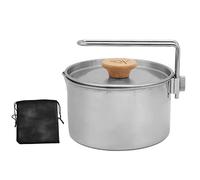 Boîte à bento en acier inoxydable, batterie de cuisine d'extérieur portable multifonctionnelle avec poignée pliable, capacité de 1 L pour le camping, la randonnée, les