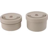 Boîte à bento isotherme en acier inoxydable 316 beige, ronde et étanche, avec sac, pour l'école et le bureau 2pcs