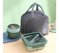 Boîte à bento pour adultes et enfants, 1100 ml avec sac isotherme, couverts, tasse à soupe, boîte à déjeuner durable étanche avec compartiments, boîte de rangement alimentaire pour hommes, femmes,