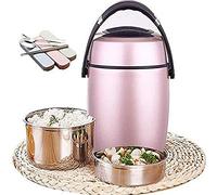 Boîte à bentoLunch Récipient à soupe sous vide à trois couches, pot en acier inoxydable chaud avec sac isotherme, récipient de stockage de boîte à lunch Thermos for l'extérieur, profitez d'un déjeuner
