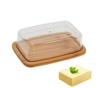 Boite A Beurre,Beurrier Ceramique Lot de 2 beurriers en bambou avec couvercle acrylique transparent for comptoir cuisine