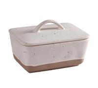 Boîte à beurre en céramique avec couvercle, style rétro, compatible avec le four à micro-ondes, le lave-vaisselle et le stockage du fromage et du beurre Plateau de desserts(Grey)