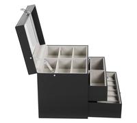 Boîte à bijoux 3 couches Boîte cadeau Boîte à montres Boîte à bijoux pour 12 montres 12 Bril Montres Display Box