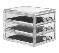 Boite à bijoux 3 tiroirs - 15,3 x 12,1 x 10,7 cm - Polystyrène transparent Transparent G
