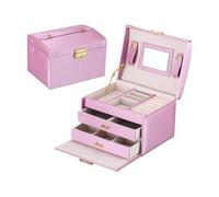 Boîte à Bijoux à Trois Niveaux, Grande capacité, Portable, for Ranger bagues, Boucles d'oreilles, Bijoux, Maison, Petite