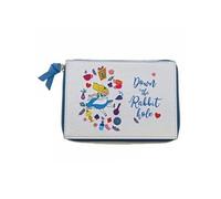Bijou ENESCO Boite à bijoux Alice au Pays des Merveilles - En similicuir - Blanc et bleu - Hauteur 4 cm - Largeur 17.5 cm - Profondeur 13 cm