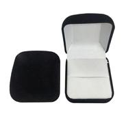 Boîte à Bijoux Anneau Boîte D'emballage Noir Velours Bijoux Présentoir Rangement Pliable Étui pour Alliance Organisateur (Noir Blanc)