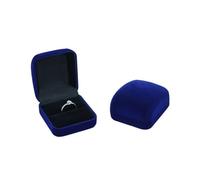 Boîte à Bijoux Anneau Boîte D'emballage Noir Velours Bijoux Présentoir Rangement Pochette Pliable pour Organisateur d'Anneaux de Mariage (Bleu Noir)
