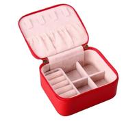 Boîte à Bijoux avec Fermeture éclair, Mini Organiseur de Boucles d'oreilles, présentoir, Cadeau for la Maison, en Cuir PU, Portable, Voyage, Multi-Compartiments(1)