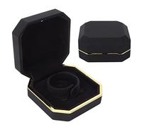 Boîte à Bijoux avec Lumière LED, élégante Boîte de Rangement Brrnoo en Noir pour Collier, Bracelet et Fiançailles