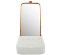 Boîte à bijoux avec miroir blanc et bambou 13 x 22 cm, MSV Alais