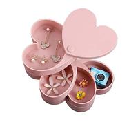 Boîte à Bijoux Boîte à Bijoux Présentoir à Bijoux Boîte de Rangement à Bijoux rotative à 360 degrés Étui à Bijoux en Forme de cœur à 4 Niveaux pour Filles ou Femmes. Boîte à Bijoux organisa