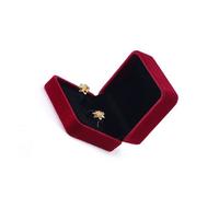Boîte à bijoux / Boîte à boucles d'oreilles en flanelle Rouge foncé