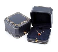 Boîte à bijoux classique à Double bague de mariage, étuis à bijoux de luxe, emballage for collier pendentif, vitrine, boîte à bagues personnalisée Pour Le Mariage,Les Fiançailles(1 Blue Pendant)